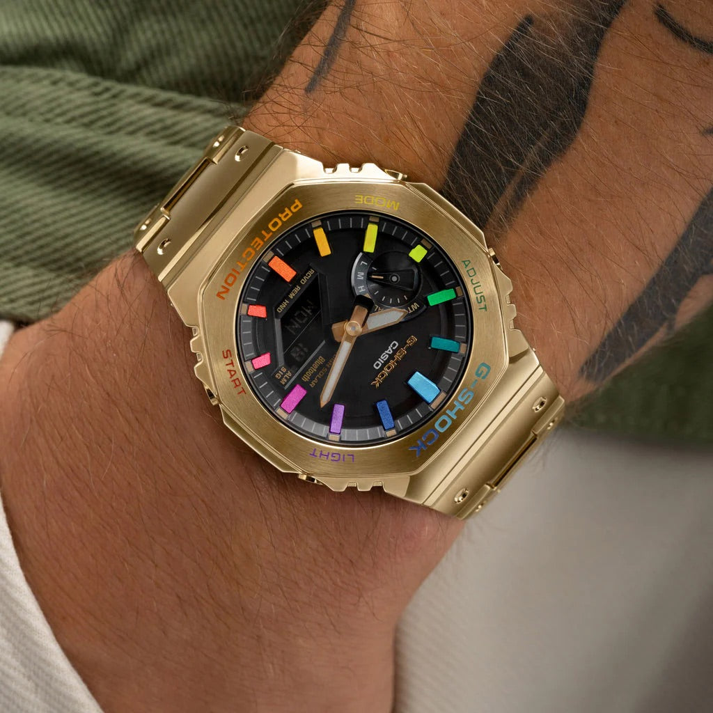 G-SHOCK CASIOAK YELLOW GOLD RAINBOW