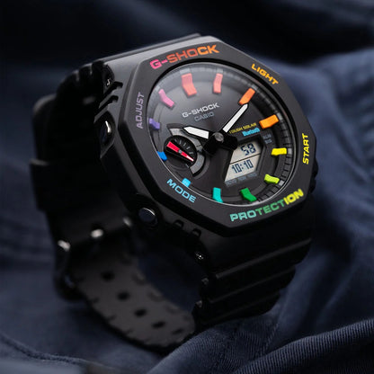 G-SHOCK CASIOAK BLACK RAINBOW